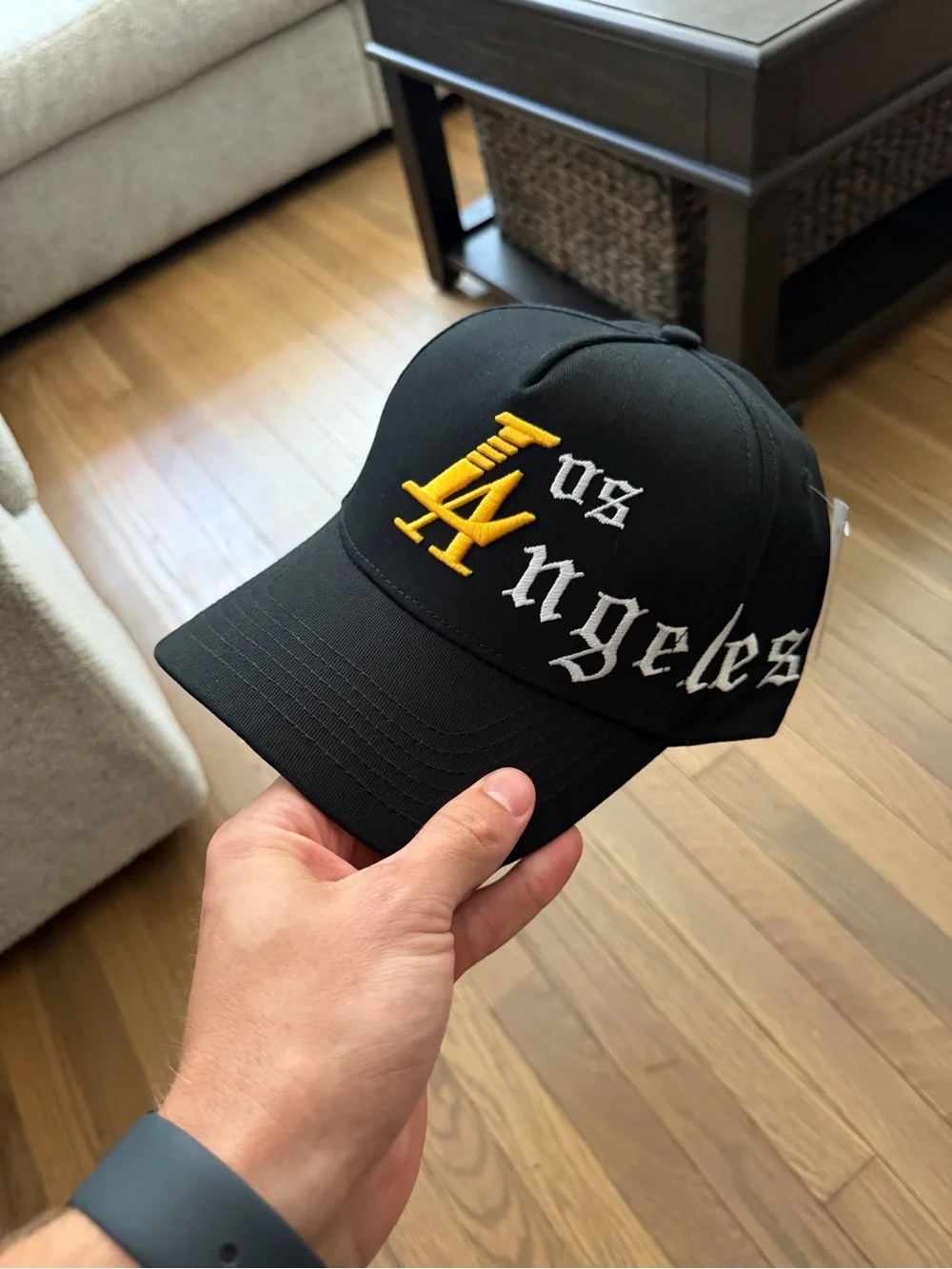 Los Angeles Lakers/Dodgers Black & Yellow A-frame Hat